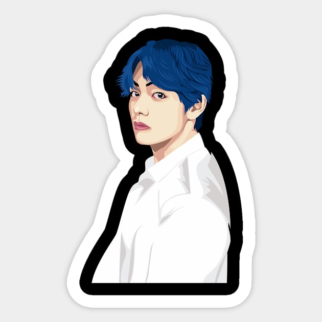 graphic pose taehyung aka V Sticker by kerring